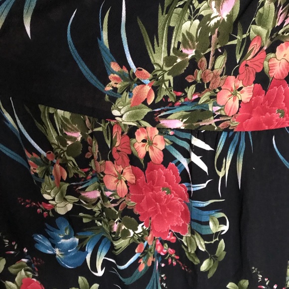 Floral Plunging Ruffle V-Neck Maxi Dress - Picture 5 of 7